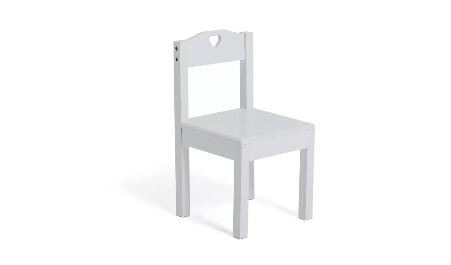 Assembled Mia Kids Table & 2 Chairs - White